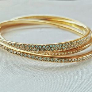 Nadri 18k GP Pave Crystal Interlocked Bangles